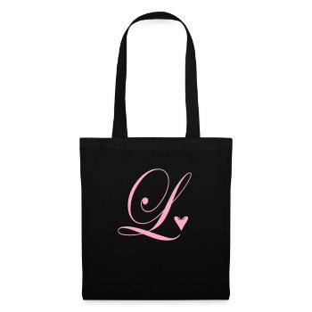 Monogramme L Cœur Vigne - Sac en tissu - noir - Devant