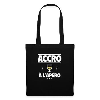 accro à l'apéro, humour - Sac en tissu - noir - Devant