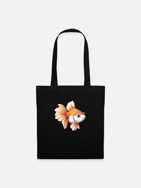 Schleierschwanz Goldfisch Geschenk tolles - Stoffbeutel - Schwarz