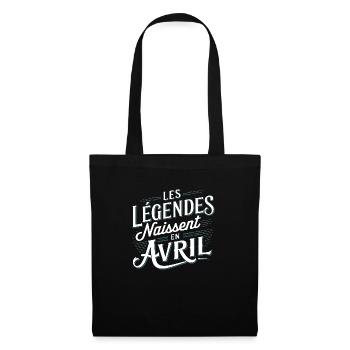 Les légendes naissent en avril - Sac en tissu - noir - Devant