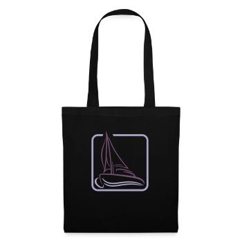Sailing Logo Icon Square Sailboat Ship - Tote Bag - black - Front