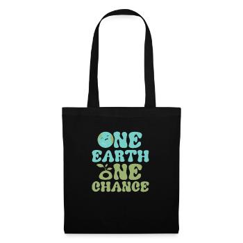 One Earth One Chance Earth Day Environmental Plane - Tote Bag - black - Front