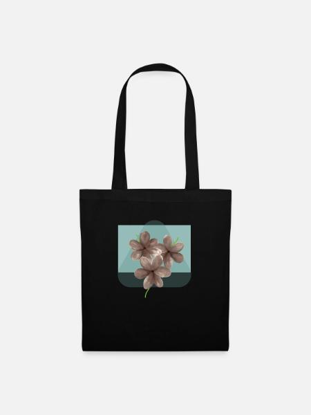 blumige Blumenblüte - Stoffbeutel - Schwarz