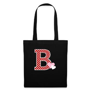 Letter B heart - Tote Bag - black - Front