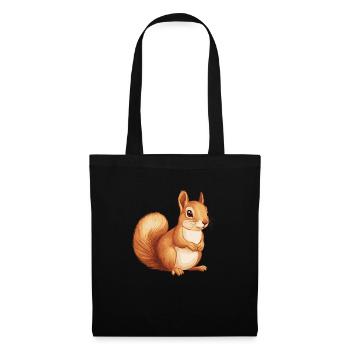 Eichhörnchen - Stoffbeutel - Schwarz - Vorne