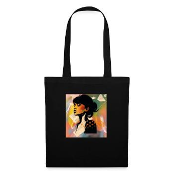 Silhouette femme omikly couleur tag graff yeux - Sac en tissu - noir - Devant