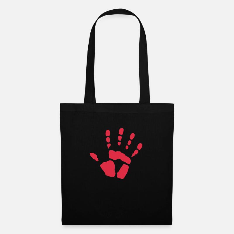 Hand Handabdruck - Stoffbeutel - Schwarz