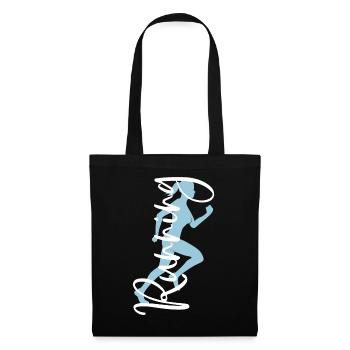 Running Jogger Racing Sport Woman Running Runner - Tote Bag - black - Front