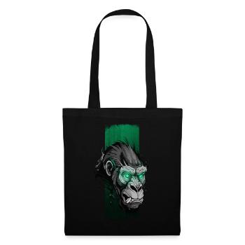 Verdant Vigilance: Green-Eyed Gorilla - Tote Bag - black - Front