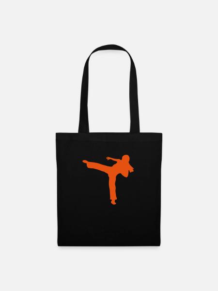 capoeira figur silhouette - Stoffbeutel - Schwarz