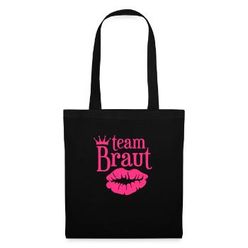 Team Braut - Junggesellinnenabschied - Stoffbeutel - Schwarz - Vorne