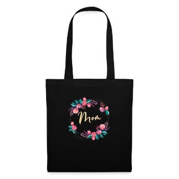 Fleurs de maman - Sac en tissu - noir - Devant
