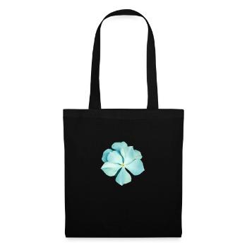 blaue Blume - Stoffbeutel - Schwarz - Vorne