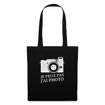 Je peux pas j'ai photo - Vintage photo - Sac en tissu - noir - Devant
