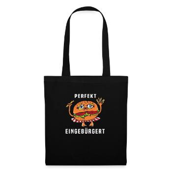 Perfekt eingebürgert Einbürgerung essen deutsch - Stoffbeutel - Schwarz - Vorne