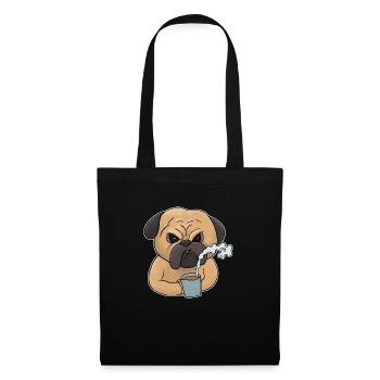 Mumrrischer Pug Dog with Coffee Morning Muffle - Tote Bag - black - Front
