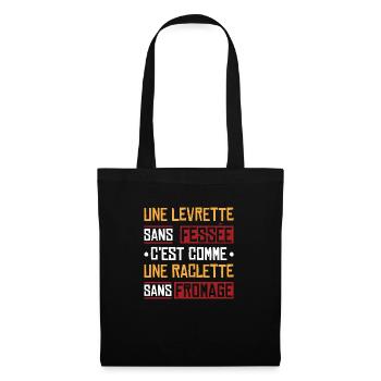 Une Levrette sans fessée Cadeau humour - Sac en tissu - noir - Devant