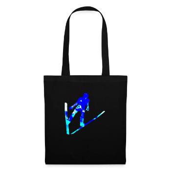Ski Jumping Men Women Ski Jumper Ski Flying - Tote Bag - black - Front