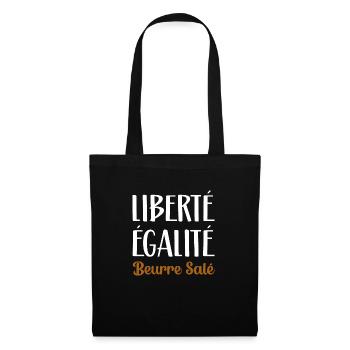 Liberté égalité beurre salé. Cadeau breton femme - Sac en tissu - noir - Devant