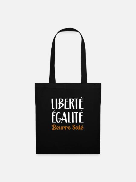 Liberté égalité beurre salé. Cadeau breton femme - Sac en tissu - noir