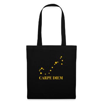 Carpe Diem nutze den Tag Sternbild Skorpion Himmel - Stoffbeutel - Schwarz - Vorne