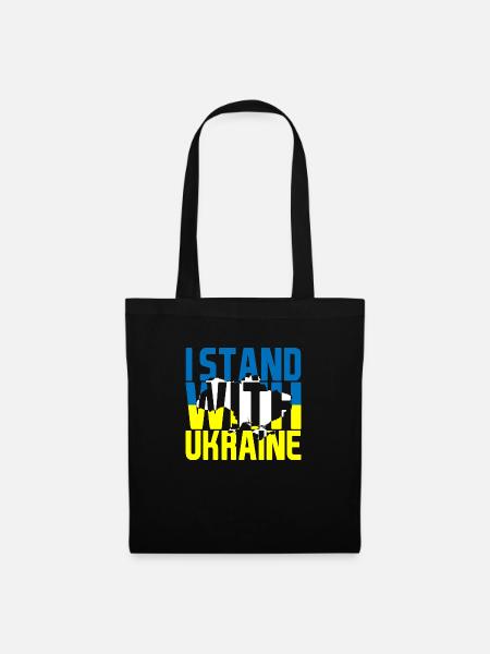I Stand With Ukraine Landkarte Ukraine - Stoffbeutel - Schwarz