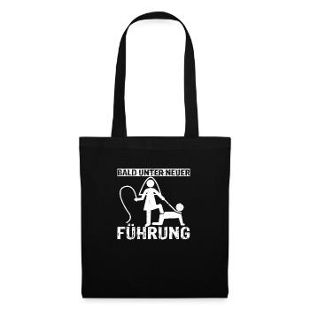 JGA Shirt Bald unter neuer Führung mit Braut & Brä - Stoffbeutel - Schwarz - Vorne