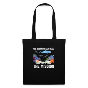 With Dolphins Swimming Dolphin Ocean Sea Mammal - Tote Bag - black - Front