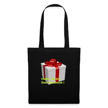 Hallo, ich bin Dein Geschenk ! - Stoffbeutel - Schwarz - Vorne