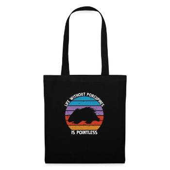 Conceptions de porcs-épics pour les amoureux des animaux rongeurs - Sac en tissu - noir - Devant