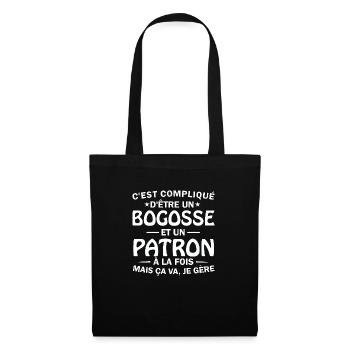 bogosse et patron à la fois - Sac en tissu - noir - Devant