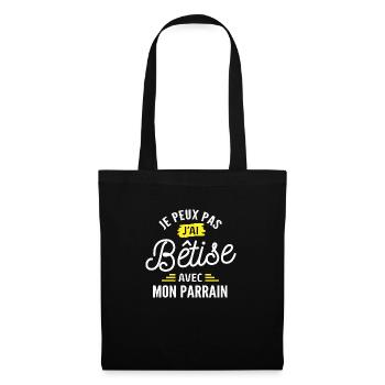 je peux pas j ai bêtise avec parrain - Sac en tissu - noir - Devant