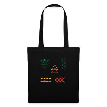Rune Symbole Cadeau Ornement Ethnique Art - Sac en tissu - noir - Devant