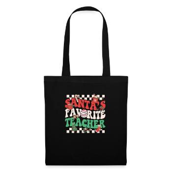 Weihnachtsmann Lieblingslehrer Süßes Groovy Weihnachtsmädchen - Stoffbeutel - Schwarz - Vorne