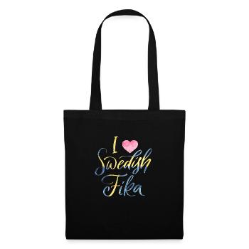 Suède Suède Viking Norden Scandinavie fika - Sac en tissu - noir - Devant