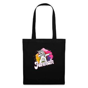 HANNAH - Beautiful name with dabbing unicorn - Tote Bag - black - Front