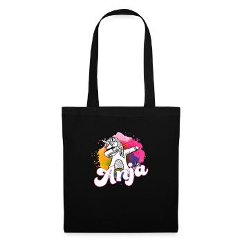 ANJA - Beautiful name with dabbing unicorn - Tote Bag - black - Front