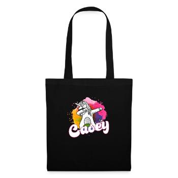 CASEY - Beau nom avec dabbing licorne - Sac en tissu - noir - Devant