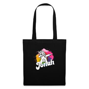 JONAH - Beautiful Boy Name with Cool Unicorn - Tote Bag - black - Front