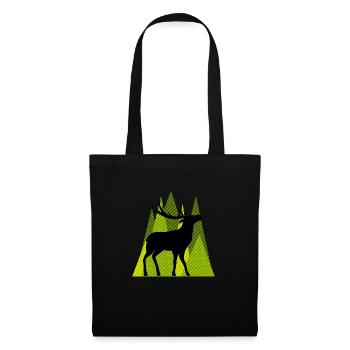Cerf - Sac en tissu - noir - Devant
