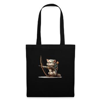 Miko le chat au tir à ll arc - Sac en tissu - noir - Devant