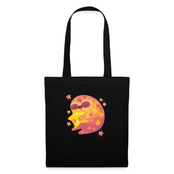Galaxy Sloth tenant un t-shirt Star T - Sac en tissu - noir - Devant