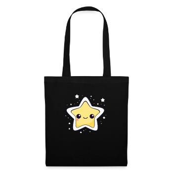 Der Stern Kawaii - Stoffbeutel - Schwarz - Vorne