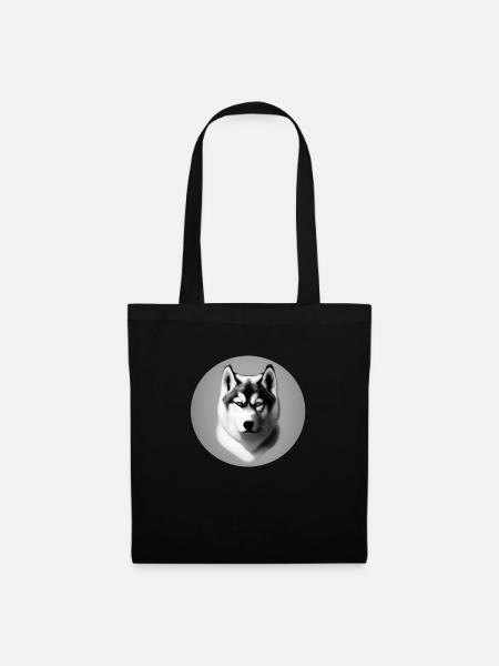 Husky Kreis - Stoffbeutel - Schwarz