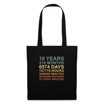 18 ans 216 mois 6574 jours - Sac en tissu - noir - Devant
