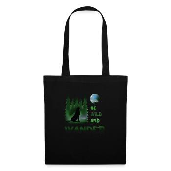 Be wild and wander Wolf - Tote Bag - black - Front