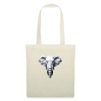 Elefant in Geometrie: Matte Grautöne Highlight - Stoffbeutel - Natur - Vorne