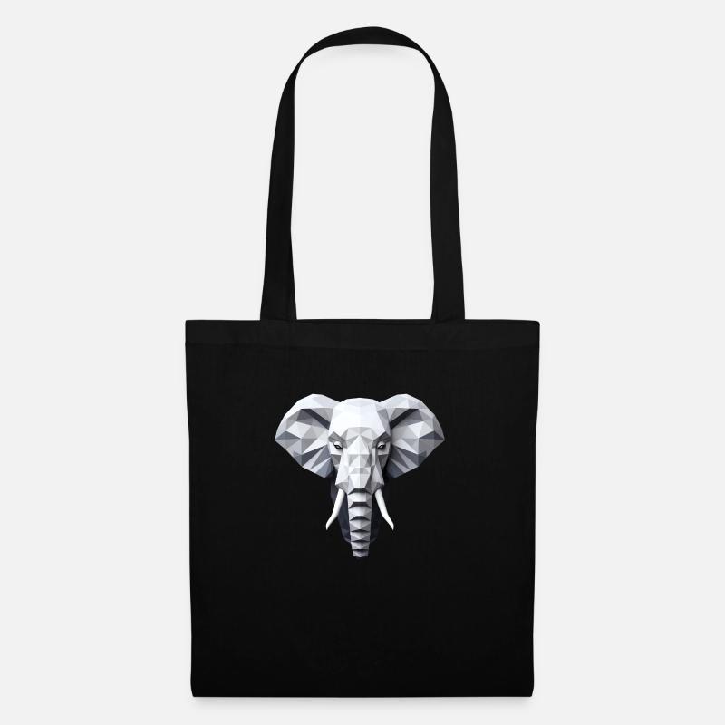 Elephant in geometry: matt Highlight - Tote Bag - black