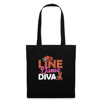 Line Dance Diva Country Music Western - Stoffbeutel - Schwarz - Vorne
