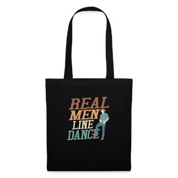 Real Men Line Dance Country Music Western - Stoffbeutel - Schwarz - Vorne